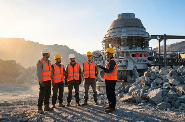 Toolbox talk at aggregate quarry
